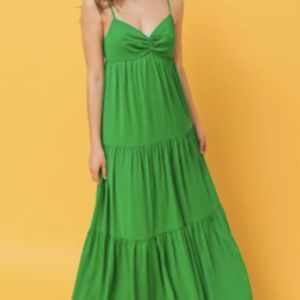 Green woven maxi dress from Flying Tomato